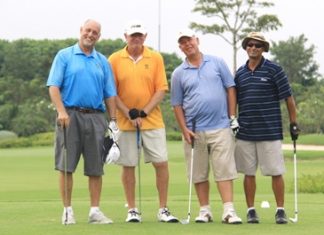 Jimmy Brackett, Grant Cadell, Paul Young & Mike Meir at Kabinburi.